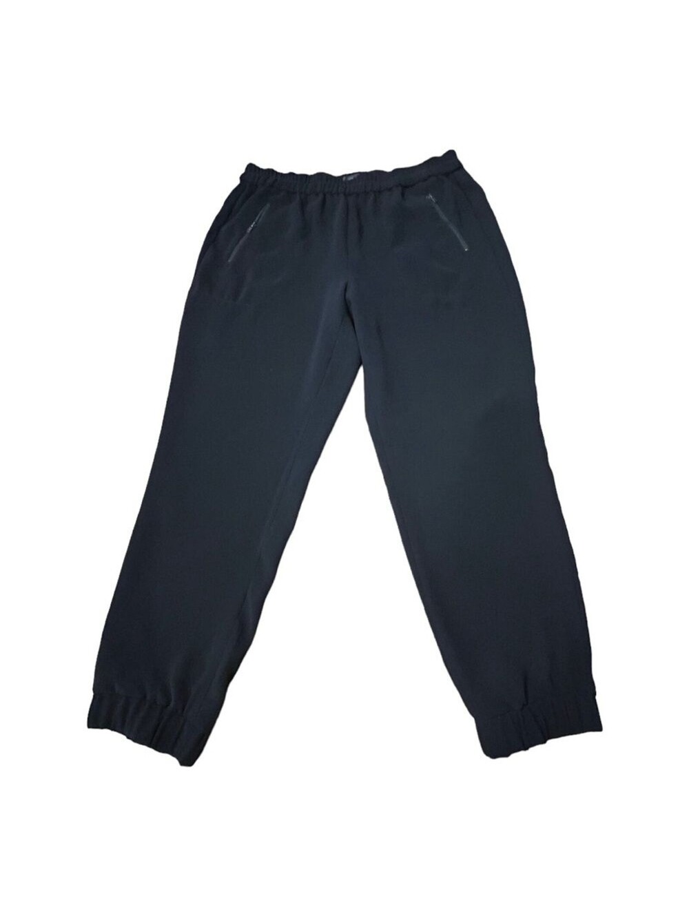 J.Crew Turner Pull On Jogger Black Dress Pant Cuff Ankle Women’s Size 12